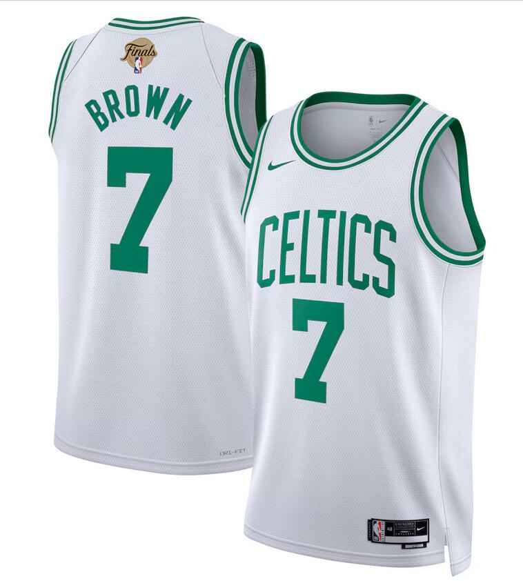Men Boston Celtics #7 Jaylen Brown Nike Association Edition NBA Finals Patch 2024 Swingman White Jersey->customized ncaa jersey->Custom Jersey